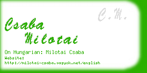 csaba milotai business card